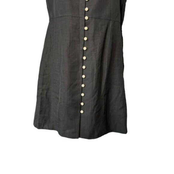 Tuckernuck NEW Black Leighton Linen Sleeveless Button Down Mini Dress Size S - Picture 6 of 9